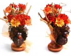 Harvest Turkey Vase