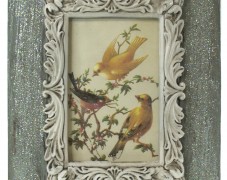 Glittered Vintage Bird in Frame