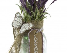 Glittered Glass with Floral Arrangements