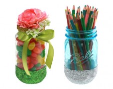 Glittered Candy Jar & Pencil Holder