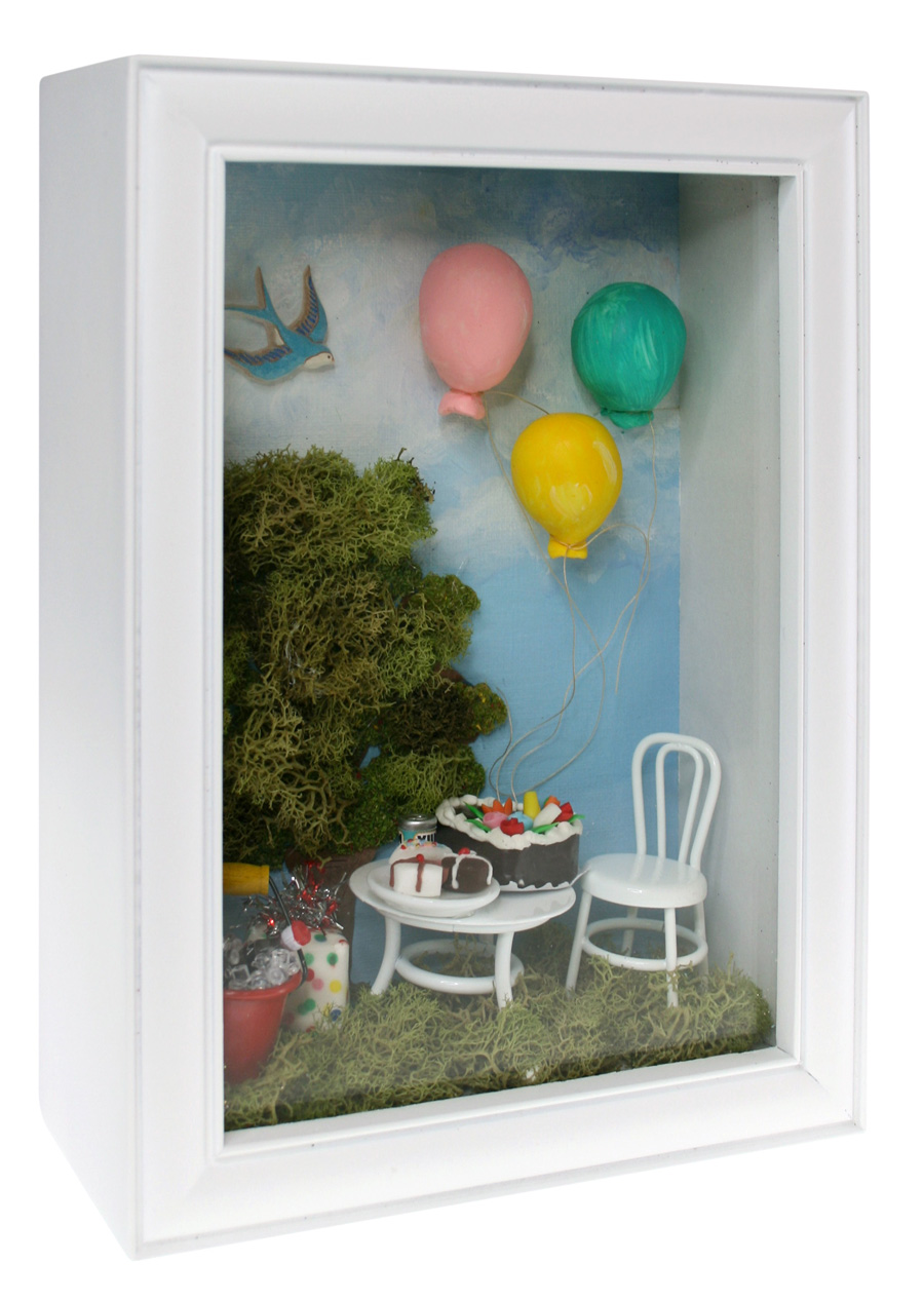 Birthday Party Shadow Box with Miniatures Sparrow Innovations