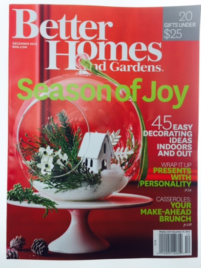 Holiday Miniature on Cover of Better Homes & Gardens! | Sparrow Innovations