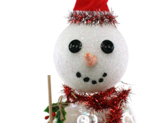 Glass Snowman Glitter Ornament