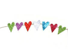 Mini Glitter Heart Banner