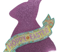 Glittery Easter Bunny with Banner